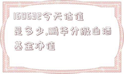 160632今天估值是多少,鹏华分级白酒基金净值