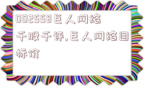 002558巨人网络千股千评,巨人网络目标价