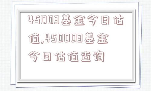 45003基金今日估值,450003基金今日估值查询